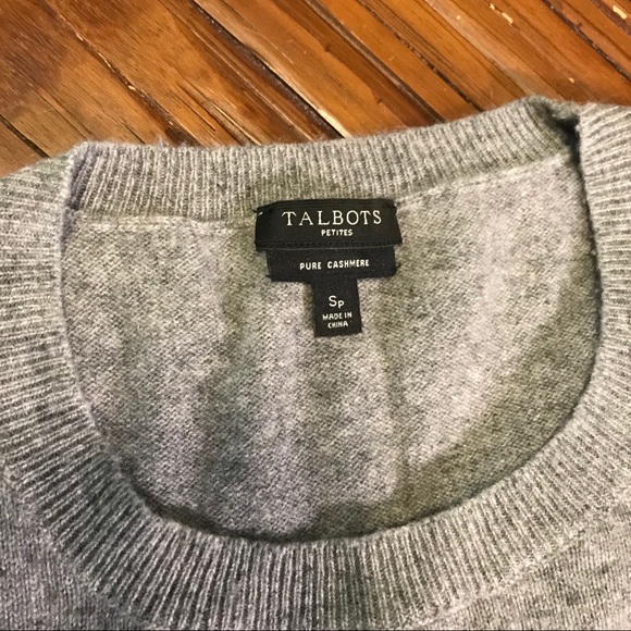 Talbots heather grey cashmere sweater, SP - Picture 3 of 5